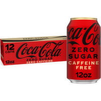 Coca-Cola Zero Sugar Caffeine Free Soda Cans - 12 Each