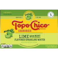 Topo Chico Sparkling Water, Lime with Mint Extract, 8 Each