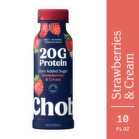Chobani Zero Added Sugar Strawberries & Cream Greek Yogurt Drink - 10 Fluid ounce
