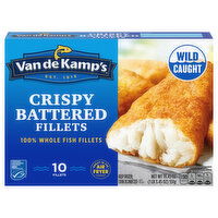 Van de Kamp's Crispy Battered 100% Whole Wild Caught Fish Fillets - 10 Each