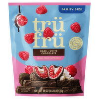 Tru Fru Frozen Raspberries White & Dark Choc - 18 Ounce
