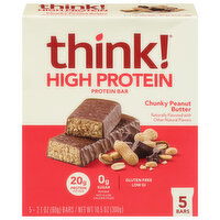 Think! High Protein Chunky Peanut Butter Protein Bar - 5 Each