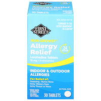 First Street Allergy Relief, Indoor & Outdoor, 10 mg, Tablets - 30 Each