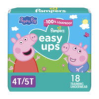 Pampers Easy Ups Training Underwear Girls Size 6 4T5T - 18 Each