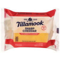 Tillamook Cheese Slices, Farmstyle, Sharp Cheddar - 12 Each