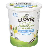 Clover Sonoma Yogurt, Lowfat, 1.5% Milkfat, Organic, Vanilla - 32 Ounce