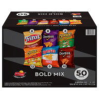 Frito Lay Bold Mix, Chili Cheese Spicy Sweet Chili Cheddar Jalapeno Flamin Hot Cheddar & Sour Cream Spicy Nacho, Variety Packs, 50 Ounce