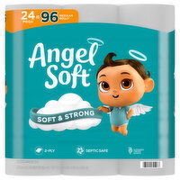 Angel Soft Bathroom Tissue, 2-Ply, Unscented, Mega Roll - 24 Each