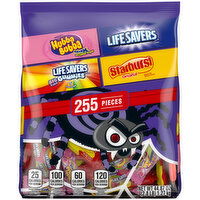 Mixed Lure trick-or-treaters with this 255 piece assortment is a must have this Halloween. Filled with mouthwatering treats like STARBURST Original, LIFE SAVERS Big Ring Gummies, LIFE SAVERS Hard Candy & HUBBA BUBBA Max Bubble gum - 44.87 Ounce