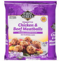 First Street Meatballs, Chicken & Beef, Homestyle - 40 Ounce