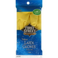 First Street Gloves, Latex, Deluxe, Large (8-1/2 to 9) - 1 Each