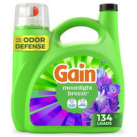 Gain Gain Liquid Laundry Detergent, Now with Odor Defense, Moonlight Breeze Scent, 177 fl oz, 134 Loads - 177 Ounce