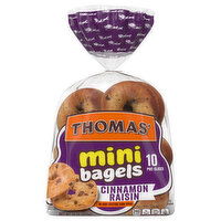 Thomas' Bagels, Cinnamon Raisin, Pre-Sliced, Mini - 10 Each