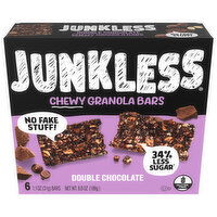 Junkless Granola Bars, Double Chocolate, Chewy - 6 Each