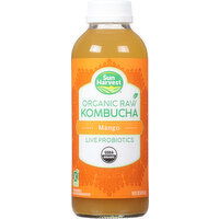 Sun Harvest Kombucha, Organic Raw, Mango - 16 Fluid ounce