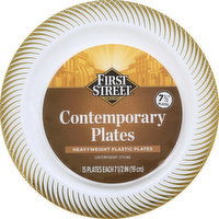 First Street Plates, Contemporary Styling, 15 Each