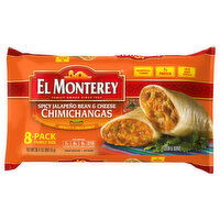 El Monterey Chimichangas, Spicy Jalapeno Bean & Cheese, Medium, Family Size, 8 Pack - 8 Each