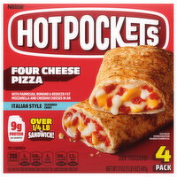 Hot Pockets Italian Style Seasoned Crust Four Cheese Pizza Sandwiches - 4 Each