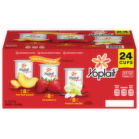 Yoplait Low Fat Harvest Peach/Strawberry/French Vanilla Yogurt - 24 Each