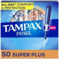 Tampax Pearl Tampons with LeakGuard Braid, Super Plus - 50 Each