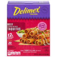 Delimex Taquitos, Beef, Mexican Street Style, 20 Each