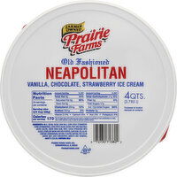 Prairie Farms Ice Cream, Neapolitan, Old Fashioned - 4 Quart