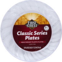 First Street Plates, Classic Series, Heavyweight Plastic, Fluted Styling, 7.5 Inch - 15 Each