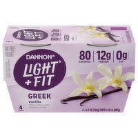 Dannon Light and Fit Greek Yogurt Vanilla, Fat Free, Greek, 21.2 Ounce