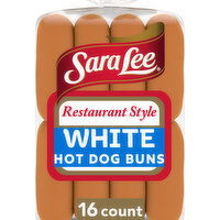Sara Lee Restaurant Style White Hot Dog Buns, Club Pack, 16 count, 28 oz - 16 Each