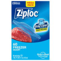 Ziploc Seal Top Bags, Freezer, Quart, Mega Pack - 60 Each
