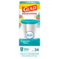 Glad 15.1 L Bahamas Bliss Small Drawstring Trash Bags - 34 Each