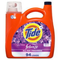 Tide Ultra Febreze Liquid Laundry Detergent, Spring and Renewal scent, 94 Loads - 132 Fluid ounce
