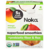 Noka Mango Coconut Superfood Smoothies +Prebiotic Fiber & Flax