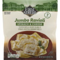 First Street Ravioli, Spinach & Cheese, Jumbo, 40 Ounce