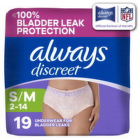 Always Discreet Adult Incontinence Underwear for Women, S/M - 19 Each