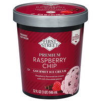 First Street Premium Raspberry Chip Gourmet Ice Cream