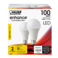 A2 100W Eq Bright White Non-Dim LED - 2 Each