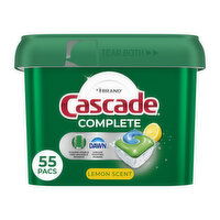 Cascade Complete Dishwasher Pods, Lemon - 55 Each