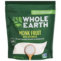 Whole Earth Sugar Alternative, Plant-Based, Monk Fruit with Erythritol - 12 Ounce