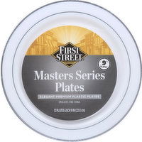 First Street Plates, Elegant Premium Plastic, 9 Inch - 12 Each