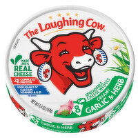 The Laughing Cow Cheese Wedges, Creamy Garlic & Herb, Spreadable - 8 Each