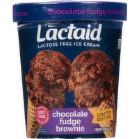 Lactaid Ice Cream, Lactose Free, Chocolate Fudge Brownie - 1 Quart