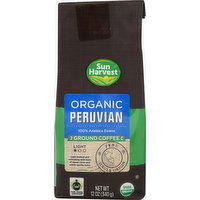 Sun Harvest Coffee, Organic, Ground, Medium, Peruvian - 12 Ounce