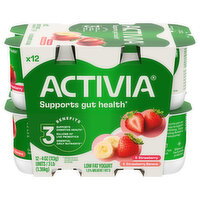 Activia Strawberry and Strawberry Banana Low Fat Probiotic Yogurt