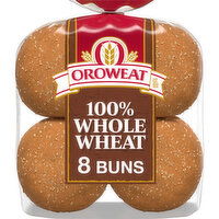 Oroweat Whole Wheat Buns, 8 count, 21 oz - 8 Each