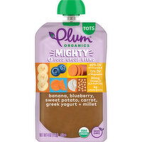 Plum Organics 4 Food Group Blend Banana, Blueberry, Sweet Potato, Carrot, Greek Yogurt + Millet - 4 Ounce