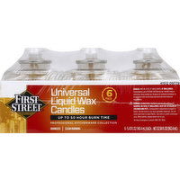 First Street Candles, Liquid Wax, Universal, 6 Pack - 6 Each