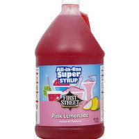 First Street Syrup, Super, All-in-One, Pink Lemonade, 1 Gallon