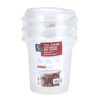 Cambro Round Food Container with lid 4 qt, 3 Each