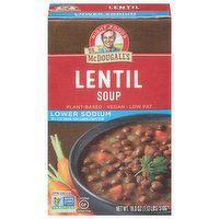 Dr. McDougall's Soup, Lower Sodium, Lentil - 18 Ounce